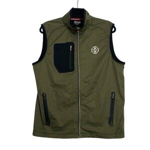 Polo Sport Ralph Lauren Mens Olive Green Sleeveless Windbreaker Vest Sz Large